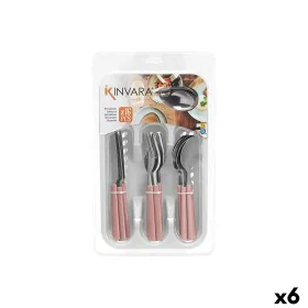 Ensemble de Couverts Acier inoxydable Plastique Rose Argenté (6 Unités) de Kinvara, Ménagère - Réf : S3630011, Prix : 33,48 €...