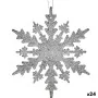 Décorations de Noël Flocons de neige Argenté Plastique Paillettes 15 x 15 x 0,2 cm (24 Unités) de Krist+, Noël - Réf : S36300...