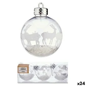 Conjunto de bolas de Natal Ø 8 cm Branco Dourado (24 Unidades) de Krist+, Natal - Ref: S3630085, Preço: 73,65 €, Desconto: %