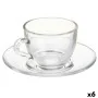 Tasse avec sous-tasse Transparent verre 85 ml (6 Unités) de Vivalto, Tasses - Réf : S3630103, Prix : 6,85 €, Remise : %