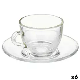 Tasse mit Untertasse Durchsichtig Glas 85 ml (6 Stück) von Vivalto, Tassen - Ref: S3630103, Preis: 6,85 €, Rabatt: %