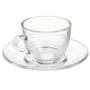 Tasse avec sous-tasse Transparent verre 85 ml (6 Unités) de Vivalto, Tasses - Réf : S3630103, Prix : 6,85 €, Remise : %