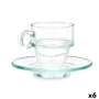 Tasse avec sous-tasse Transparent verre 90 ml (6 Unités) de Vivalto, Tasses - Réf : S3630104, Prix : 7,61 €, Remise : %