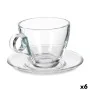 Taza con Plato Transparente Vidrio 170 ml (6 Unidades) de Vivalto, Tazas - Ref: S3630105, Precio: 10,51 €, Descuento: %