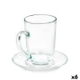 Taza con Plato Transparente Vidrio 200 ml (6 Unidades) de Vivalto, Tazas - Ref: S3630106, Precio: 10,51 €, Descuento: %