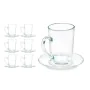 Cup with Plate Transparent Glass 200 ml (6 Units) by Vivalto, Cups - Ref: S3630106, Price: 10,51 €, Discount: %