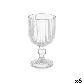 Wine glass Stripes Transparent Glass 260 ml (6 Units) by Vivalto, Wine glasses - Ref: S3630108, Price: 9,93 €, Discount: %