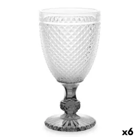 Wineglass Diamond Transparent Anthracite Glass 256 ml (6 Units) by Vivalto, Water Glasses - Ref: S3630143, Price: 13,65 €, Di...