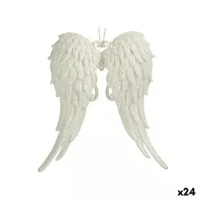 Adorno Natalício Asas de Anjo Branco Plástico Purpurina 13 x 14,5 x 2,5 cm (24 Unidades) de Krist+, Natal - Ref: S3630165, Pr...