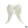 Christmas bauble Angel Wings White Plastic Glitter 13 x 14,5 x 2,5 cm (24 Units) by Krist+, Christmas - Ref: S3630165, Price:...