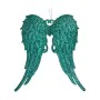 Décorations de Noël Ailes d'ange Vert Plastique Paillettes 13 x 14,5 x 2,5 cm (24 Unités) de Krist+, Noël - Réf : S3630167, P...