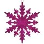 Décorations de Noël Flocons de neige Fuchsia Plastique Paillettes 15 x 15 x 0,2 cm (24 Unités) de Krist+, Noël - Réf : S36301...