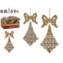 Décorations de Noël Lien Losanges champagne Plastique Paillettes 7,5 x 1 x 15,5 cm (24 Unités) de Krist+, Noël - Réf : S36301...