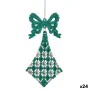 Décorations de Noël Lien Losanges Vert Plastique Paillettes 7,5 x 1 x 15,5 cm (24 Unités) de Krist+, Noël - Réf : S3630177, P...