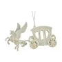 Christmas bauble Magical Carriage Mother of pearl Plastic Glitter 15 x 8,5 x 4,5 cm (24 Units) by Krist+, Christmas - Ref: S3...