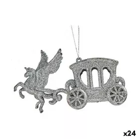 Decorazione Natalizia Carrozza Magica Argentato Plastica Porporina 15,5 x 8,5 x 4,5 cm (24 Unità) di Krist+, Natale - Rif: S3...