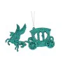 Christmas bauble Magical Carriage Green Plastic Glitter 15 x 8,5 x 4,5 cm (24 Units) by Krist+, Christmas - Ref: S3630182, Pr...