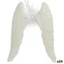 Christmas bauble Angel Wings White Plastic Glitter 12,5 x 15 x 2,5 cm (24 Units) by Krist+, Christmas - Ref: S3630184, Price:...