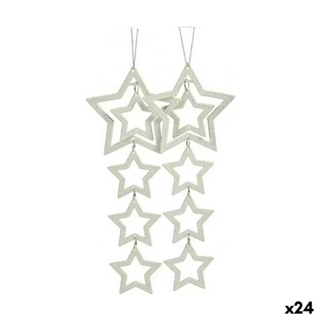 Set Adornos de Navidad Estrellas Nácar 19 x 0,2 x 23 cm (24 Unidades) de Krist+, Navidad - Ref: S3630190, Precio: 39,34 €, De...