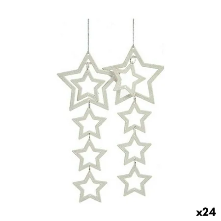 Ensemble Décorations de Noël Etoiles Blanc 19 x 0,2 x 23 cm (24 Unités) de Krist+, Noël - Réf : S3630191, Prix : 39,98 €, Rem...