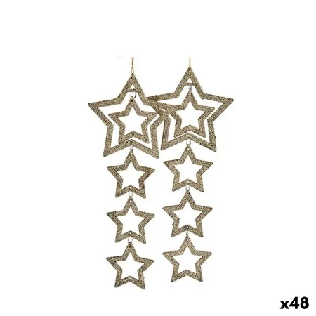 Christmas Decorations Set Stars champagne 19 x 0,2 x 23 cm (48 Units) by Krist+, Christmas - Ref: S3630192, Price: 69,61 €, D...