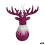 Christmas bauble Reindeer Fuchsia Plastic Glitter 13,5 x 15,5 x 7 cm (24 Units) by Krist+, Christmas - Ref: S3630201, Price: ...