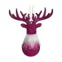 Christmas bauble Reindeer Fuchsia Plastic Glitter 13,5 x 15,5 x 7 cm (24 Units) by Krist+, Christmas - Ref: S3630201, Price: ...