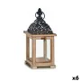 Farol Negro Natural Madera 13 x 29 x 13 cm Rejilla (6 Unidades) de Gift Decor, Candelabros y portavelas - Ref: S3630209, Prec...