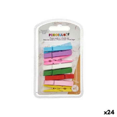 Pinzas Grande Multicolor Madera (24 Unidades) de Pincello, Clips, pinzas y anillos - Ref: S3630348, Precio: 14,87 €, Descuent...