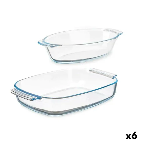 Juego de Bandejas Transparente Vidrio de Borosilicato 700 ml 2 L (6 Unidades) de Vivalto, Bandejas para horno - Ref: S3630508...