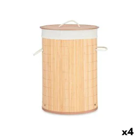 Cesto de Roupa Suja Natural Metal Bambu Madeira MDF 48 L 37 x 50 x 37 cm (4 Unidades) de Kipit, Cestos para fornos rebatíveis...