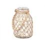 Candleholder Tin Transparent Natural Glass Rope 17 x 25 cm (4 Units) by Gift Decor, Candelabras and candle holders - Ref: S36...