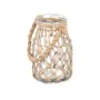 Candleholder Tin Transparent Natural Glass Rope 14 x 21 cm (6 Units) by Gift Decor, Candelabras and candle holders - Ref: S36...