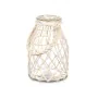 Candleholder Tin White Transparent Glass Rope 17 x 25 cm (4 Units) by Gift Decor, Candelabras and candle holders - Ref: S3630...