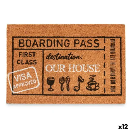 Doormat Boarding Pass Natural 60 x 1 x 40 cm (12 Units) by Gift Decor, Doormats - Ref: S3630620, Price: 56,53 €, Discount: %