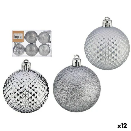 Set of Christmas balls Ø 6 cm Silver PVC (12 Units) by Krist+, Christmas - Ref: S3630667, Price: 16,46 €, Discount: %