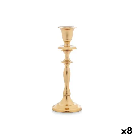 Candelabro Dorado Aluminio 4,5 x 20 x 7,5 cm (8 Unidades) de Gift Decor, Candelabros y portavelas - Ref: S3630695, Precio: 40...