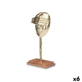 Figura Decorativa Cara Dorado Madera Metal 16 x 34 x 10 cm de Gift Decor, Coleccionables - Ref: S3630729, Precio: 66,50 €, De...