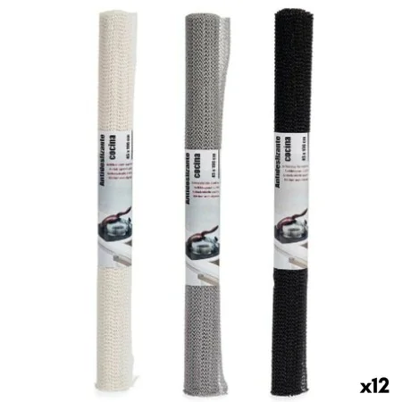 Tapete Antiderrapante Branco Preto Cinzento Borracha 45 x 0,1 x 100 cm (12 Unidades) de Kinvara, Prateleiras e estantes - Ref...