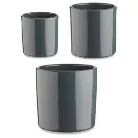 Set of pots Ø 14 cm Ø 22 cm Ø 17 cm Cylinder 3 Pieces Anthracite by Ibergarden, Flower Pots - Ref: S3630807, Price: 13,62 €, ...