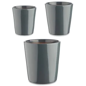 Conjunto de Vasos Ø 14 cm Ø 22 cm Ø 17 cm Cónica 3 Peças Antracite de Ibergarden, Vasos para flores - Ref: S3630810, Preço: 1...