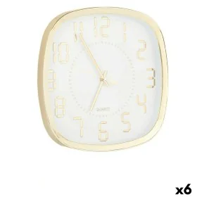 Wall Clock Squared Golden Glass Plastic 31 x 31 x 4,5 cm (6 Units) by Gift Decor, Wall Clocks - Ref: S3630905, Price: 49,27 €...