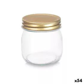 Tarro Transparente Dorado Metal Vidrio 180 ml 6 x 8 x 6 cm (54 Unidades) de Vivalto, Almacenamiento de alimentos - Ref: S3630...