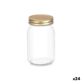 Jar Transparent Golden Metal Glass 500 ml 8 x 13 x 8 cm (24 Units) by Vivalto, Food storage - Ref: S3630948, Price: 24,25 €, ...