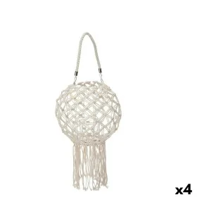 Candleholder Macrame White Cotton 26 x 66 x 26 cm (4 Units) by Gift Decor, Candelabras and candle holders - Ref: S3630994, Pr...