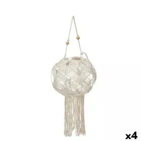 Candleholder Macrame White Cotton 23 x 24 x 23 cm (4 Units) by Gift Decor, Candelabras and candle holders - Ref: S3630996, Pr...