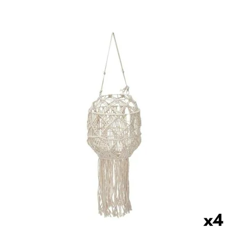 Portavelas Macramé Blanco Algodón 24 x 90 x 24 cm (4 Unidades) de Gift Decor, Candelabros y portavelas - Ref: S3630998, Preci...