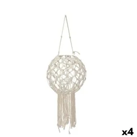 Castiçais Macramé Branco Algodão 25 x 27 x 25 cm (4 Unidades) de Gift Decor, Candelabros e suportes para velas - Ref: S363100...