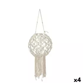 Portavelas Macramé Blanco Algodón 25 x 27 x 25 cm (4 Unidades) de Gift Decor, Candelabros y portavelas - Ref: S3631000, Preci...