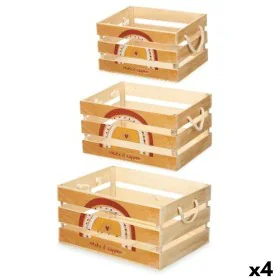 Set di Scatole Decorative Arcobaleno 3 Pezzi Marrone Legno (4 Unità) di Gift Decor, Scatole decorative - Rif: S3631017, Prezz...